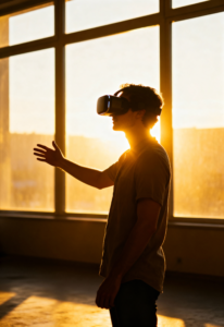 person experiencing virtual reality